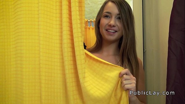 Natural huge-boobed ababe banged in public switch room