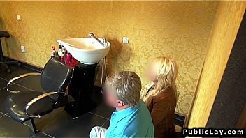 First-timer hairdresser fucks for cash POV
