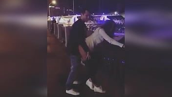 Fuck a youthful Russian nymph on the embankment in Moscow