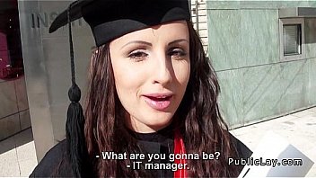 Teenage providing oral pleasure for cash on balcony point of view