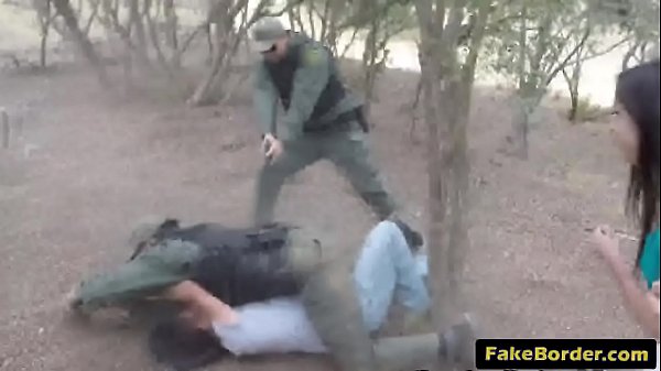 Trampy Latina stunner fucked by faux border patrol agent