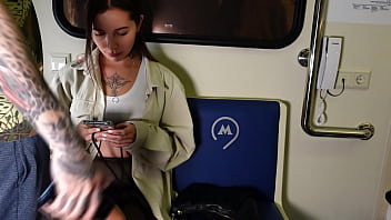 Stranger Gargles Dick And Fucks On The Subway!