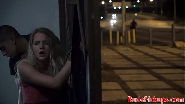 Hardfucked teenage stunner screwed in public