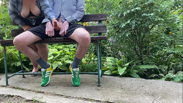 Hot natural boobed MILF milks me in the park