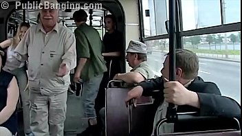 Extreme public bang-out in a city bus with all the passenger watching the duo fuck