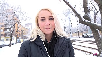 GERMAN SCOUT – BLONDE 19yr OLD COLLEGE GIRL TALK TO SEX FOR CASH AT FAKE MODEL JOB