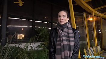 Public Agent Night time outdoor lovemaking at the station