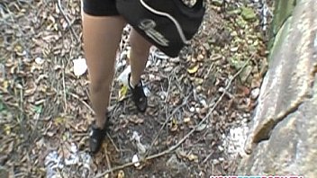 Hump with adorable stranger behind the abandonded mansion