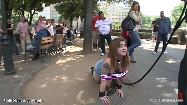 Roped victim takes big wood in public