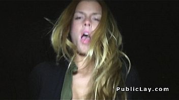 Czech blonde banged outdoor point of view in her decorate