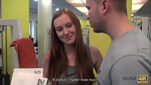 HUNT4K. After hard training in gym lassie is ready for hump for currency