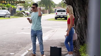 Pulled blondie POV sucking and getting pussyfucked outdoors