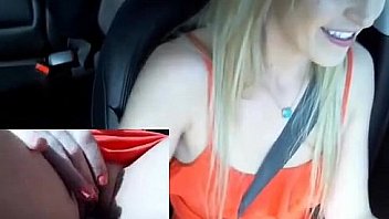 Sexy doll masturbates while driving on public road!
