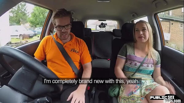 Bigass biotch fucked outdoor in truck by instructor in public