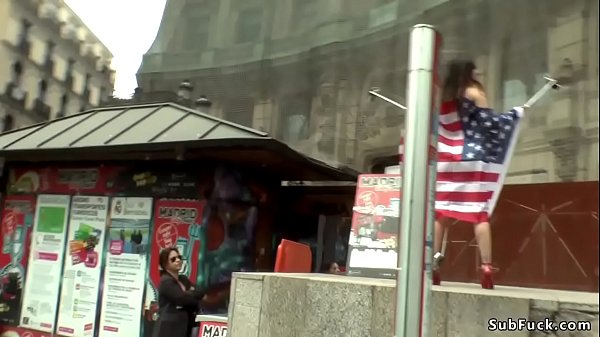 Hairy Yankee tourist banged in domination & submission pub