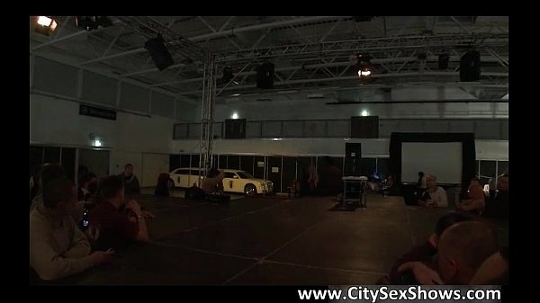 Hot blonde nymph is undressing in public