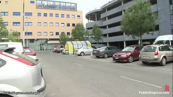 Naked Euro honey fucked in public