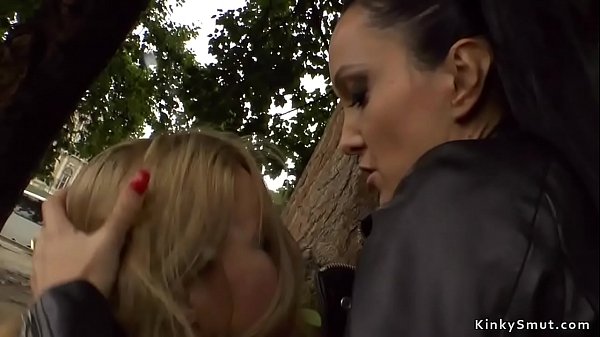 Naked butt dark-haired sucking in public group