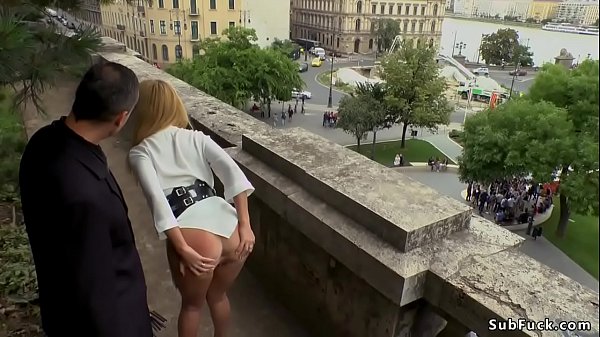 Blonde assfucking fisted and banged in public