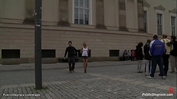Euro blonde rough fucked in public
