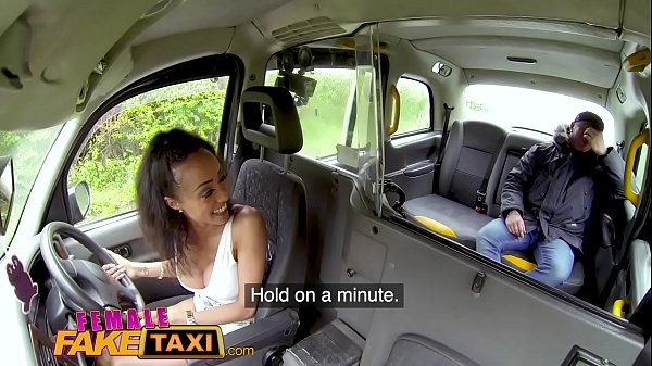 Female Faux Cab Petite black cabbie with lil’ shaven coochie fucks passenger