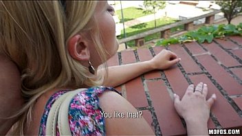 Ash-blonde Czech exhibitionist bounces her ideal booty on a big-dick