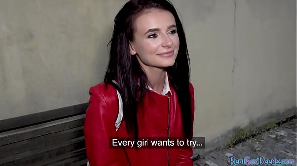 Public out casting bang-out in POV style with pantyhosed teenie