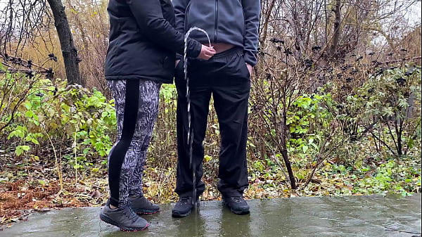 Sports stepmother-in-law after jogging in the park holds son-in-law’s penis