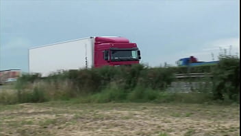 Adorable petite 18 year old teenager damsel public fuckfest group bang threesome by engaged highway