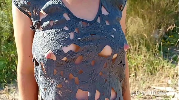 Juli ambles in see-through sundress