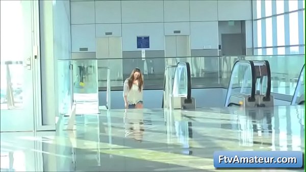 Sexy kinky blonde first-timer teenage Aveline masturbate in the subway and likes it very much