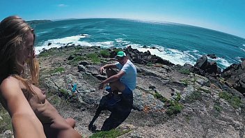 Travel Nude – Russian Naturist Lady Naked Dance on the beach. Outdoor Public