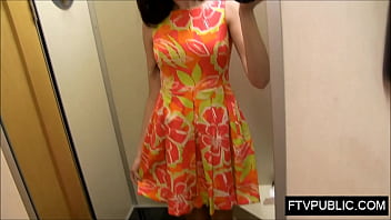 Inexperienced dame masturbates in switching room