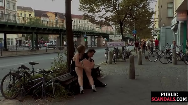 Huge-titted german publicly abased outside before fuckpole railing