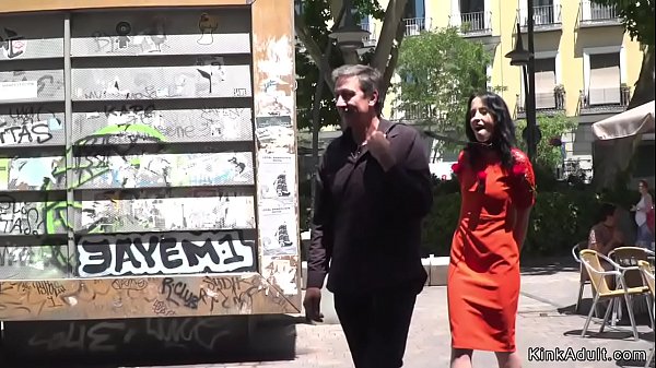 Euro gimp in crimson sundress fucking in pub