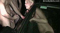 Nice blonde teenage getting jism on her face thru camper window in public lovemaking orgy