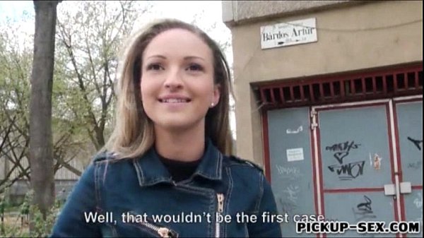 Eurobabe Melanie flashes her breasts and drilled for cash