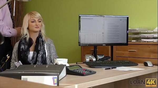 LOAN4K. Nice youthfull lady gives a head and spreads gams in loan office