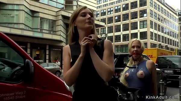 Mistress made blonde group public fuck