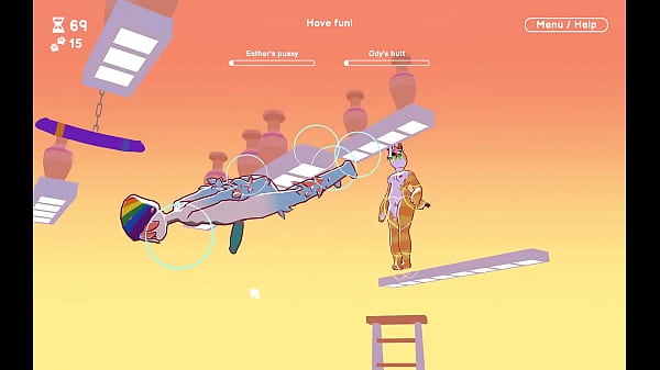 Odymos [ LGBT Hentai game ] Ep.11 dual end faux-cock swinger for cooch and ass-fuck joy