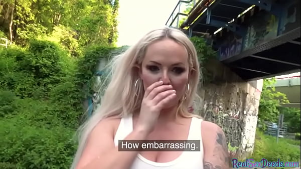 Undies to the side fuck for picked up first-timer bitch in public place