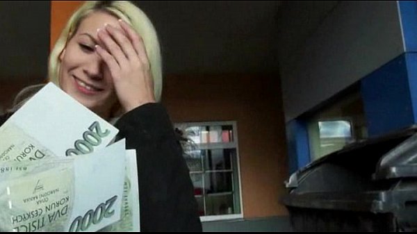 Cock-squeezing first-timer blonde Eurobabe Yenna banged in truck park