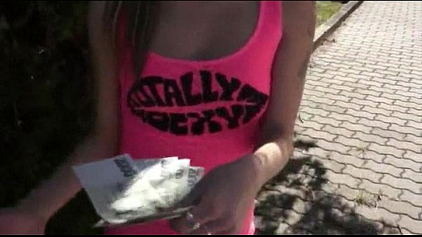Czech damsel flashes her tits and cootchie banged for currency