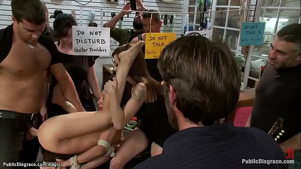 Roped Latina culo fucked in public store