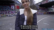 Cheap cockslut accepts romp for currency outdoor on the public place