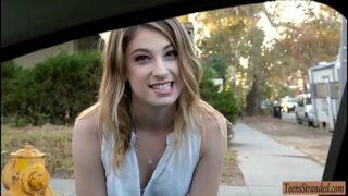 Taut teenage Kristen Scott hitchhikes and banged at home