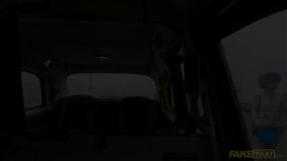 Faux Cab Selva Lapiedra Is fucked by two big hard-ons on the backseat of London Cab