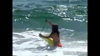 Little april outdoors displaying off her bod